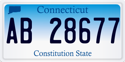 CT license plate AB28677