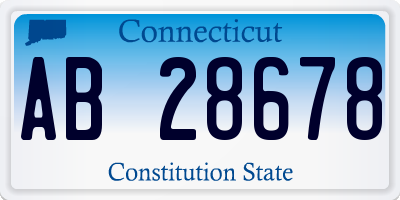 CT license plate AB28678