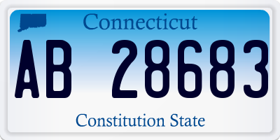 CT license plate AB28683