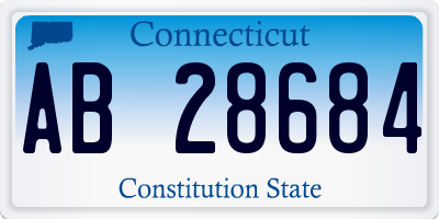 CT license plate AB28684