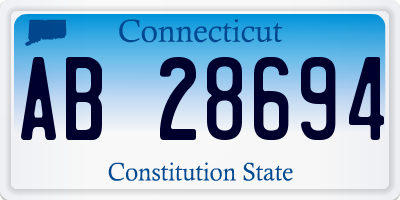 CT license plate AB28694