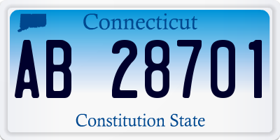 CT license plate AB28701