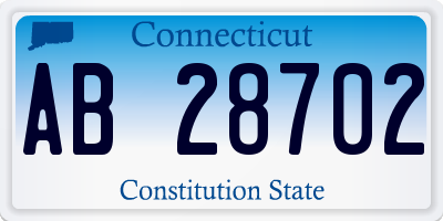 CT license plate AB28702