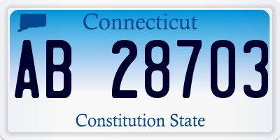 CT license plate AB28703