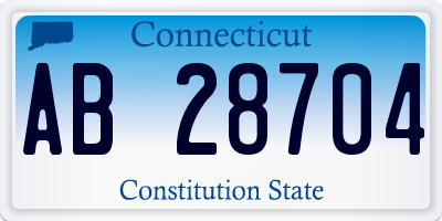 CT license plate AB28704