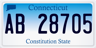 CT license plate AB28705