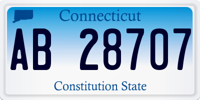 CT license plate AB28707