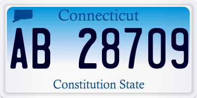 CT license plate AB28709