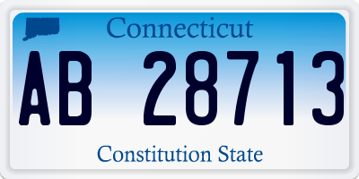 CT license plate AB28713