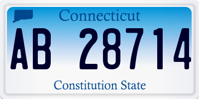 CT license plate AB28714