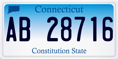 CT license plate AB28716