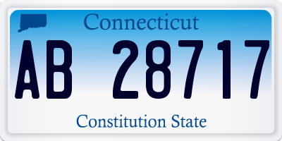 CT license plate AB28717