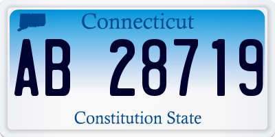 CT license plate AB28719