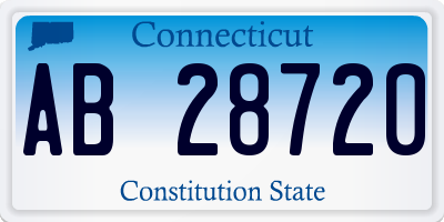 CT license plate AB28720