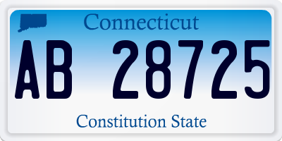 CT license plate AB28725