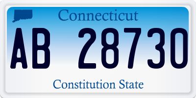 CT license plate AB28730