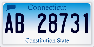 CT license plate AB28731