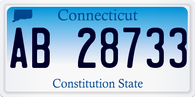 CT license plate AB28733