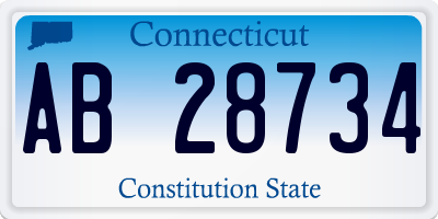 CT license plate AB28734