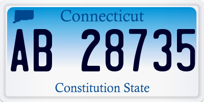 CT license plate AB28735