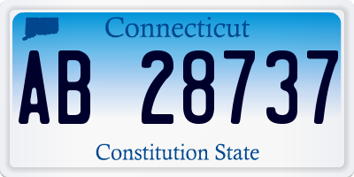 CT license plate AB28737