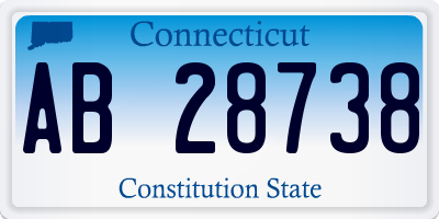 CT license plate AB28738