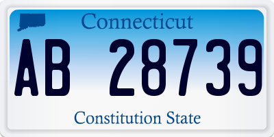 CT license plate AB28739