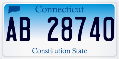 CT license plate AB28740