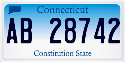 CT license plate AB28742