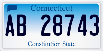 CT license plate AB28743