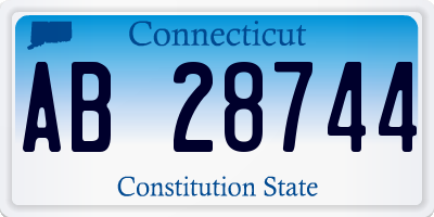 CT license plate AB28744