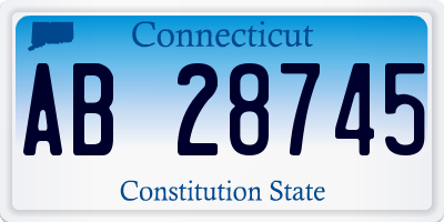 CT license plate AB28745