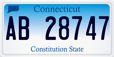 CT license plate AB28747