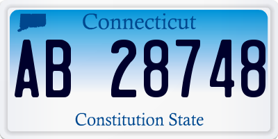 CT license plate AB28748