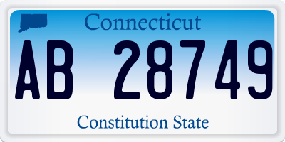 CT license plate AB28749