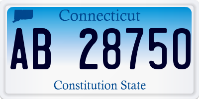 CT license plate AB28750