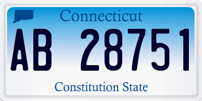 CT license plate AB28751