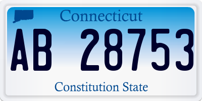 CT license plate AB28753