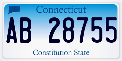 CT license plate AB28755