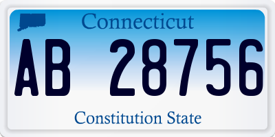 CT license plate AB28756