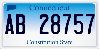 CT license plate AB28757