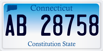 CT license plate AB28758