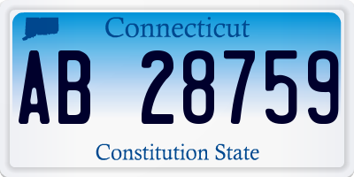 CT license plate AB28759