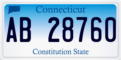 CT license plate AB28760