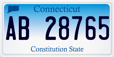 CT license plate AB28765