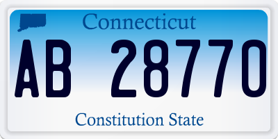 CT license plate AB28770