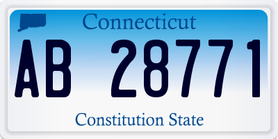 CT license plate AB28771