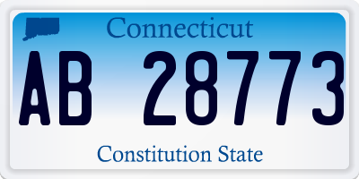 CT license plate AB28773