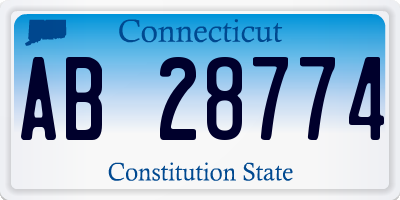 CT license plate AB28774