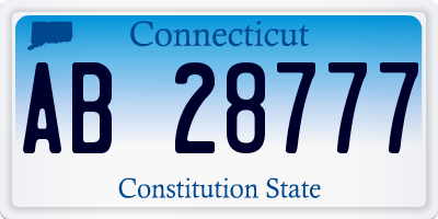 CT license plate AB28777